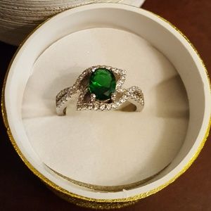 Sterling Silver Emerald Ring
